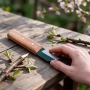 Roubovací nůž se šikmou čepelí 16,7 cm Kovová čepel 6 cm a hnědá dřevěná rukojeť Pro roubování a očkování ovocných stromů a keřů 5