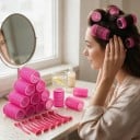 Rouleaux auto-agrippants pour cheveux sans chaleur Ensemble de 24 pièces avec épingles Rouleaux en plastique légers Pour volume de frange 8