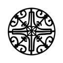 Round Flat Ceramic Plate 20.32 cm with Cross Ornamental Motif Decorative Plate for Serving Desserts and Dishes 1