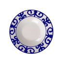 Round Flat Ceramic Plate 21.59 cm with Ornamental Edge Pattern Decorative Plate for Serving Meals and Desserts 2