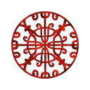 Round Flat Ceramic Plate with Radial Symmetrical Ornamental Motif 16.51 cm Decorative Serving Plate 3