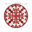 Round Flat Ceramic Plate with Radial Symmetrical Ornamental Motif 16.51 cm Decorative Serving Plate 5