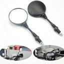 Round Motorcycle Mirrors 2 pcs Rotatable with Long Arm 29.5 cm Thread 10 mm ABS and Aluminium Black 2