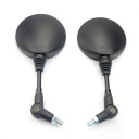 Round Motorcycle Mirrors 2 pcs Rotatable with Long Arm 29.5 cm Thread 10 mm ABS and Aluminium Black 3
