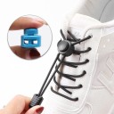 Round No-Tie Shoe Laces 100 cm Elastic Laces with Plastic Buckle 2 Clips and Buttons Sporty Comfortable Footwear 23