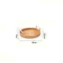 Round Woven Basket with Handles 22 cm Natural Rattan Serving Tray for Fruit, Bread and Home Decorations 5