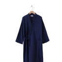 Roupão de kimono masculino Roupão de algodão leve com atilho na cintura Corte confortável e arejado para uso doméstico, preparação matinal e relaxamento noturno 4