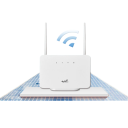 Router WiFi 4G LTE 300 Mb/s CPE106-E ABS biały modem domowy z obsługą SIM zasilacz EU 145×95×45 mm do udostępniania internetu mobilnego 2