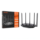 Router wireless WiFi6 AX1500 gigabit 2,4 GHz e 5 GHz tecnologia beamforming router nero per rete domestica e internet ad alta velocità 5