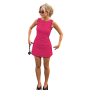 Roze mouwloze mini-jurk Elegante korte damesjurk met ronde hals Zomerfeestjurk voor dagelijks gebruik 4
