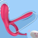 Roze vibrerende choke ring met 3 stimulatiezones, afstandsbediening, siliconen, meer dan 10 vibratiestanden, discrete verpakking 4