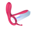 Roze vibrerende choke ring met 3 stimulatiezones, afstandsbediening, siliconen, meer dan 10 vibratiestanden, discrete verpakking 6