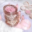 Rozjasňovač v pudru Rozjasňovací lícenka na tvár Pudrový rozjasňovač Jemný lesk zvýraznenie lícnych kostí Kompaktný make-up 2