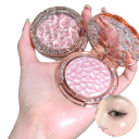 Rozjasňovač v pudru Rozjasňovací lícenka na tvár Pudrový rozjasňovač Jemný lesk zvýraznenie lícnych kostí Kompaktný make-up 4