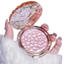 Rozjasňovač v pudru Rozjasňovací lícenka na tvár Pudrový rozjasňovač Jemný lesk zvýraznenie lícnych kostí Kompaktný make-up 6