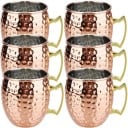 Rozsdamentes acél bögre készlet, kalapált felülettel, füllel, 500 ml, 6 × 10,5 cm, réz színű, italokhoz 1