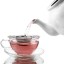 Rozsdamentes acél tea szűrő tálal 5
