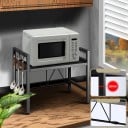Rozszerzalny stojak na mikrofalówkę 40–60 x 36 x 46 cm Biały Regulowana półka organizator do kuchni 4