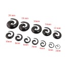 Roztahovador espiral preto para a orelha em acrílico Espiral brilhante que se afunila até uma ponta fina Para alargamento gradual do piercing 2