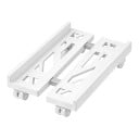 Roztažitelný vozík pro počítačovou skříň 40 x 21–33 cm na kolečkách s brzdou a s větracími otvory v bílé barvě pro umístění pod stůl 1