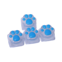 Roztomilé klávesy s motivem tlapky 4 ks RGB křížová osa průsvitné provedení pro mechanickou klávesnici dekorativní set 1