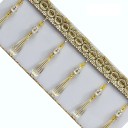 Ruban avec des franges en perles de cristal 11 cm x 1 m Ruban décoratif en polyester avec des perles pour la décoration de vêtements et d'accessoires 9