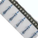 Ruban avec des franges en perles de cristal 11 cm x 1 m Ruban décoratif en polyester avec des perles pour la décoration de vêtements et d'accessoires 2