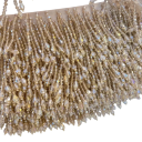 Ruban décoratif brodé avec des franges en perles 6 cm x 90 cm Ruban ornemental en polyester pour la décoration des vêtements, des rideaux, des coussins et des textiles 8