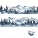 Ruban décoratif imperméable 4 x 4,5 x 200 cm Motif montagnes et forêts paysage DIY décoration pour gobelet carnet journal décoration 8