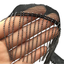 Ruban en dentelle avec chaînes de perles métalliques 6 cm x 91 cm Dentelle décorative en polyester pour la couture, la décoration de vêtements, de costumes et de décorations 1