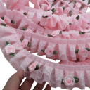 Ruban en dentelle avec des roses 90 cm Largeur 5 cm Dentelle décorative en polyester pour la couture décoration des vêtements décoration textile création manuelle 3