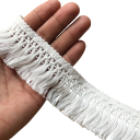 Ruban en dentelle avec franges 3,5 cm longueur 91 cm Dentelle décorative en coton avec franges Bordure textile décorative pour la couture de décorations et le bricolage 1