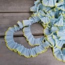 Ruban en dentelle bleue 3 cm x 91 cm Ruban décoratif en chiffon avec bordure décorative Dentelle décorative pour la couture de vêtements 2