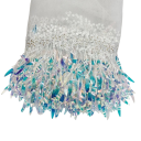 Ruban en tulle floral avec paillettes et franges 18 cm x 182 cm Ruban décoratif en polyester pour coudre et décorer des vêtements et des costumes DIY 2