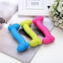 Rubber Bone for Dogs with Massage Spikes Chew Toy 10 cm Random Colour Pink Blue Yellow 3