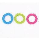 Rubberen ring voor honden met masserende punten kauwspeelgoed 9,5 cm 1 stuk willekeurige kleur roze blauw geel 2