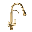 Rubinetto da cucina filtrante girevole a 360° con doccetta estraibile 3 modalità di miscelazione acqua calda e fredda, dimensioni 34x11,5 3