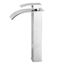 Rubinetto da lavabo a cascata in acciaio inossidabile 30 x 16,5 cm Rubinetto basso per acqua calda e fredda Rubinetto da bagno elegante con controllo a leva 8