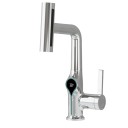 Rubinetto da lavabo con display digitale della temperatura Rubinetto a cascata con spruzzatore Acqua calda e fredda Bagno moderno 6