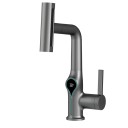 Rubinetto da lavabo con display digitale della temperatura Rubinetto a cascata con spruzzatore Acqua calda e fredda Bagno moderno 3