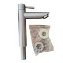 Rubinetto da lavabo in acciaio inox 17 x 12 cm Rubinetto semplice per acqua fredda Rubinetto moderno con leva per cucina e bagno 5