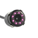 Rückfahrkamera für Autos mit Nachtsicht und acht LED-Dioden Breiter Sichtwinkel 170° Auflösung 648 x 480 px Stromversorgung 12 V NTSC-Format 1