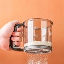 Ručné kuchynské sitko na múku s dvojitým filtrom a odmerkou, 250 ml 3