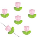 Ručne vyrábané sklenené korálky 9 x 9 x 0,8 mm / 7 x 14 x 0,8 mm 10 ks Kvetinový tulipánový vzor Dekoratívne korálky na výrobu náramkov 8