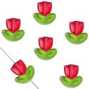 Ručně vyráběné skleněné korálky 9 x 9 x 0,8 mm / 7 x 14 x 0,8 mm 10 ks Květinový tulipánový vzor Dekorativní korálky pro tvorbu náramků 2