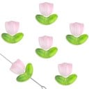 Ručně vyráběné skleněné korálky 9 x 9 x 0,8 mm / 7 x 14 x 0,8 mm 10 ks Květinový tulipánový vzor Dekorativní korálky pro tvorbu náramků 9