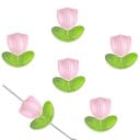 Ručně vyráběné skleněné korálky 9 x 9 x 0,8 mm / 7 x 14 x 0,8 mm 10 ks Květinový tulipánový vzor Dekorativní korálky pro tvorbu náramků 8