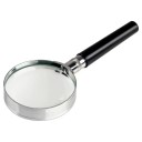 Ruční lupa 10x zvětšení Průměr 50 mm Kovové tělo Skleněná čočka Čtení Mapy Šperky Známky Domácnost Kancelář Cestování 1