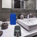 Ruční ořezávač žiletek na holení pro prodloužení životnosti silikonový čistič žiletek gumový nástroj černá a modrá 6