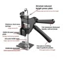 Ruční zvedací nástroj 2 ks pro nastavení výšky 25,5 cm kovový černo stříbrný zvedák na dveře sádrokarton a dlaždice 3